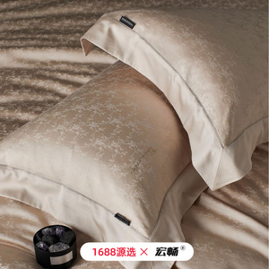 High-End Laoqian Fengwu Feather Cotton <b>Bedding</b> Set Four-Piece Set Light Luxury Jacquard Silky Duvet Cover And Sheets - Product Image 1