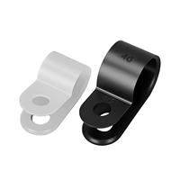 Serre-câble en nylon de type R, attache-câble épaisse, noir et blanc, série UC