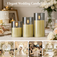 Bougies LED scintillantes en acrylique sans flamme, à piles, pour mariage, fête, Noël, décoration de table à la maison