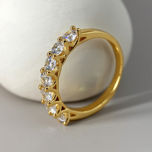 Anillos de Moda, Joyería Impresionante, Anillo de Eternidad con Circonitas Multicolores Chapado en Oro de 18K para Mujer - Product Image 5