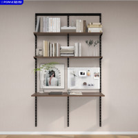 Nouvelle Collection 2025 : Étagère Murale Portable en Bois Écologique Noir de Haute Qualité avec 6 Niveaux pour Bureau d'Étude et Entrepôt Scolaire