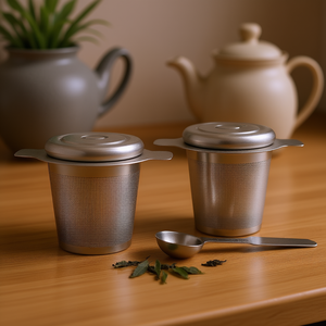 Filtres à thé avec cuillère doseuse en acier inoxydable, lot de 2 - Product Image 3