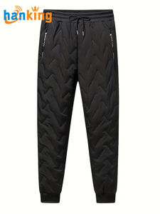 Men's Warm Fleece Joggers <b>Winter</b> Casual Loose Fit Waist Drawstring Warm Thicken Sweatpants Plus Fleece OverSize <b>Trousers</b> Pants - Product Image 2