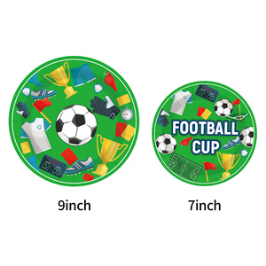 Nouvel ensemble de vaisselle jetable pour <span class=keywords><strong>anniversaire</strong></span> sur le thème du football, assiettes et gobelets en papier pour enfants, garçons, fête, décoration - Product Image 3