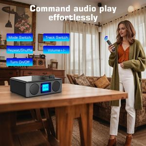 Máy nghe nhạc CD di động với loa cho gia đình, máy tính để bàn cá nhân Máy nghe nhạc CD với USB FM nhỏ gọn máy nghe nhạc CD Retro - Product Image 2