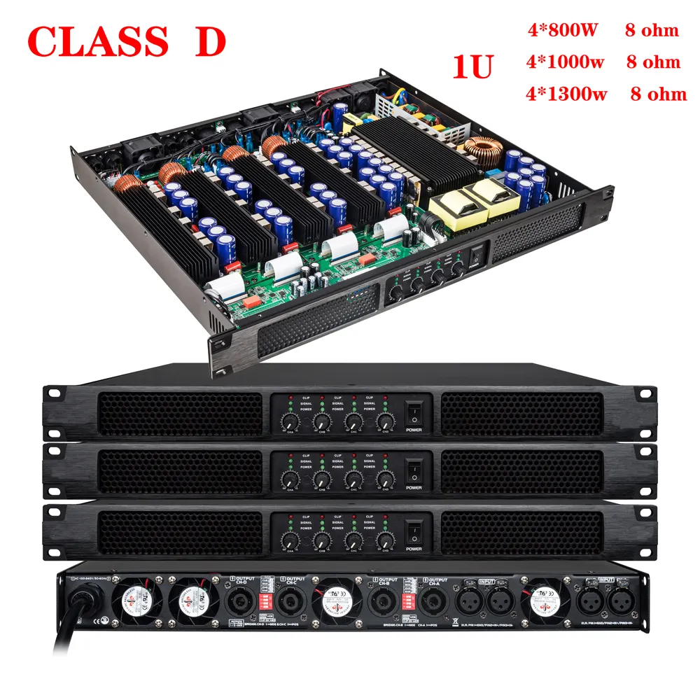 Digital Audio Power Amplifier Professional 4 Channels Class D Subwoofer Preamplifier DJ Audio Sound Amplifier Processor System