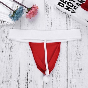 Sous-vêtements sexy de <span class=keywords><strong>Noël</strong></span> rouges pour hommes, chapeau de Père <span class=keywords><strong>Noël</strong></span>, bikini en velours, <span class=keywords><strong>string</strong></span> - Product Image 5