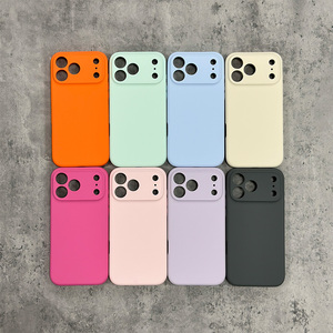 เคสโทรศัพท์ซิลิโคนสีพื้น รุ่น V-S08 ดีไซน์ทันสมัย ป้องกันแรงกระแทก สัมผัสนุ่มเหมือนผิวหนัง สำหรับ iPhone 13 14 15 16 17 Pro Max - Product Image 3