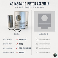 Kit de piston 4914564 pour moteur diesel Cummins NT855, pièces de révision, ensemble piston avec axe et bague de retenue