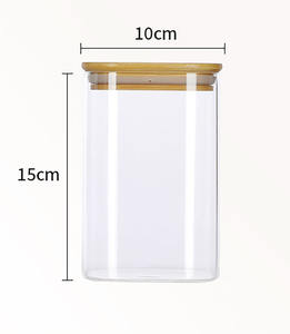 Juego de Recipientes Herméticos para Almacenamiento de Alimentos con Tapas de Bambú, <span class=keywords><strong>5</strong></span> Piezas, Recipientes de Vidrio para Cereales, Juego de Almacenamiento para Alimentos Secos - Product Image 6