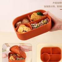 Boîte à repas divisée étanche pour micro-ondes pour les enfants, boîtes à lunch en silicone pour les repas en déplacement, boîte à bento