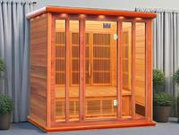 SS-400C Sauna 4 personnes Solide Cèdre Rouge Canadien Pruche Lampe Chauffante Infrarouge Sauna Lumière Rouge Sauna Extérieur en Bois 4 Personnes