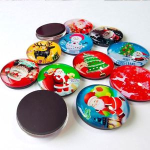 Aimants de réfrigérateur ronds en verre Père Noël pour cadeaux promotionnels de Noël - Product Image 3