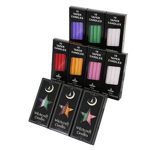 10pcs/box Semi-Mechanical Handmade Long Rod Cylinder Ordinary Lighting Colorful <strong>Candle</strong> for Candlelight Dinner Western Restaurant - Product Image 2