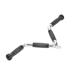 Accesorio Multifuncional para Máquinas de Gimnasio, Barra en <span class=keywords><strong>V</strong></span> para Bíceps y Tríceps con Agarres Redondos de Acero, Goma y TPR - Product Image 1