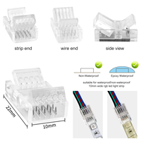Connecteur de câble LED à verrouillage par pression IP68 en cuivre transparent pour PC, 3 broches, pour bande LED COB