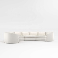 Modernes Minimalistisches Smart-Stoff Halbmond-Sofa-Set Runde Lounge-Couch für Zuhause mit Kreisförmigem Lobby-Design