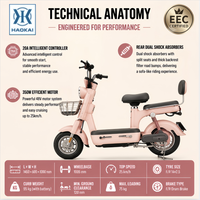 Moped électrique pas cher 48V 350W, scooter compact et agile pour les trajets quotidiens des adultes