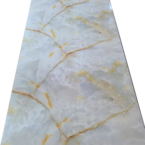 Panneau mural en PVC imperméable à texture de pierre technique moderne, installation rapide sans peinture, motif doré, pour décoration d'intérieur - Product Image 4