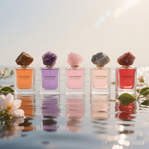 Brand New 50ml Empty <b>Perfume</b> <b>Bottles</b> Square Spray <b>Perfume</b> <b>Bottle</b> 30ml 100ml Clear Glass <b>Perfume</b> <b>Bottle</b> With Natural Stone Lid - Product Image 3