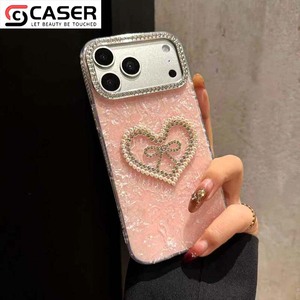 Funda Protectora para iPhone Serie <span class=keywords><strong>12</strong></span>-17, Diseño de Corazón Brillante con Lazo, Estilo Femenino, Suave, Resistente a Impactos y Caídas - Product Image 4