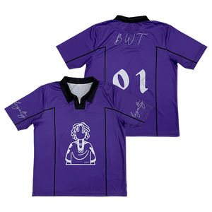 Camiseta de fútbol de alta calidad diseño Retro personalizado bordado Logo impresión secado rápido transpirable camisetas de fútbol - Product Image 3