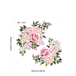 Autocollants décoratifs pour siège de toilette de salle de bain Autocollants fleurs et papillons amovibles en PVC imperméable - Product Image 2