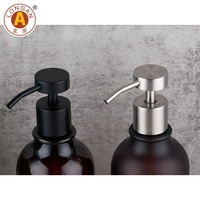 Bouteilles en plastique rondes personnalisées de 500 ml, en PET noir, pour gel douche, flacon de lotion avec pompe pour liquide vaisselle