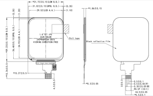Módulo LCD TFT IPS <span class=keywords><strong>de</strong></span> 1.8 Pulgadas, 240x284, Interfaz SPI ST7789, 350 Nits, Retroiluminación LED, Normalmente Negro, Ultra Delgado, para Sistemas MCU Integrados - Product Image 5