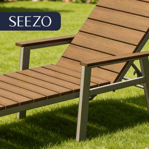 كرسي استلقاء خارجي للراحة موديل 2026 بإطار ألومنيوم وخشب بلاستيكي قابل للتكديس مع عجلات بدون وسائد - Product Image 4