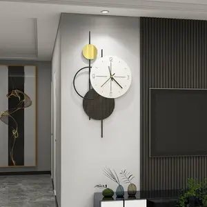 Oversize metal wall clock home decorative Antique Country Style Distressed Iron Roman Numeral Quartz Big Clock