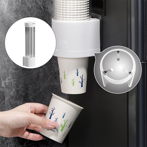 Distributeur mural de gobelets jetables Porte-gobelet automatique en papier sans perçage Porte-gobelet anti-poussière pour distributeur d'eau pour la maison et le bureau - Product Image 4