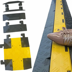 1 And 2 Channel Rubber Road Cable Ramp Protector Cover In Speed Hump Heavy Duty Floor Security Event Industrial Cable Cover - Product Image 2