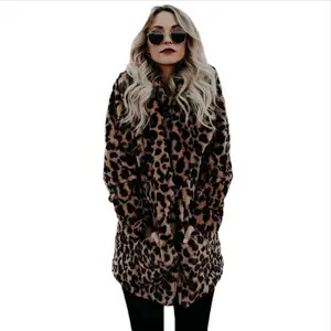 2022 Breathable Winter Leopard Print Faux Fur Coat Women Jackets Drop Shipping Cosy Winter Clothes For Ladies
