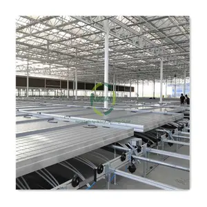 Factory Direct Sale Agricultural Movable Seedbed Aluminium Alloy Frame Plastic Tray Greenhouse Logistics Rolling Bench