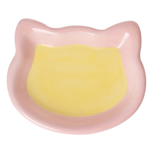Ciotola in ceramica ecologica per animali domestici ciotola cibo per cani Anti-caduta solido moderno ovale rosa durevole blu facile da pulire per l'alimentazione - Product Image 1