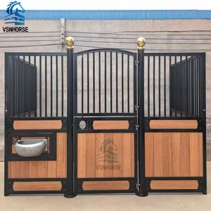 Op maat gemaakte 12ft klassieke gepoedercoate paardenstal voor buiten, geprefabriceerd, gegalvaniseerd, met hoogwaardige bamboe vulling - Product Image 2