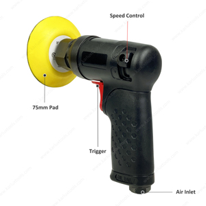 17,000rpm quỹ đạo 3mm tốc độ cao nhỏ gọn tự động cơ thể Sander khí nén ngẫu nhiên quỹ đạo Sander Pistol grip Sander không khí - Product Image 3
