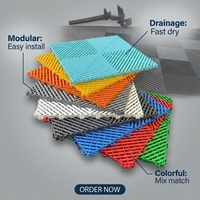 Dalles de sol modulaires en PP à emboîtement certifiées CE - Surface unie antidérapante durable à clipser pour garage et atelier intérieurs