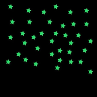 Pafu 100 autocollants étoiles 3D phosphorescents pour décoration murale et fournitures de bricolage pour fêtes, 3 cm, autocollants fluorescents lumineux pour plafond