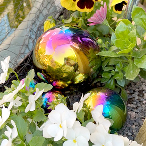 Cầu vồng đầy màu sắc Đồ trang trí 304 thép không gỉ hồ bơi Float hình cầu trang trí sân vườn - Product Image 6