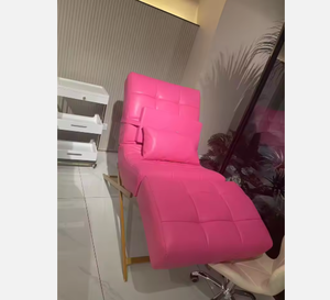 Table de massage et de soins esthétiques moderne Neoplan pour salon, spa et soins des cils, avec cadre métallique, revêtement en velours et éponge haute densité, design incurvé - Product Image 6