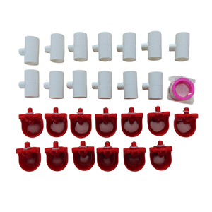 Nouveau Kit d'abreuvement automatique pour volailles à 13 stations, avec tétine croisée, coupelle, raccord en PVC, filetage et ruban adhésif, pour l'alimentation en eau des poulets, canards, lapins, cailles en élevage - Product Image 1