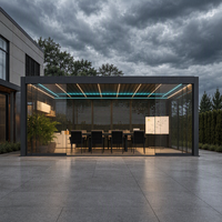 Gazebos en alliage d'aluminium de haute qualité sur mesure, système de contrôle durable pour hôtels, complexes hôteliers et balcons, espace de loisirs extérieur