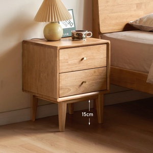 خزانة جانبية ضيقة من الخشب الصلب بتصميم عصري مع درج صغير بسيط لتخزين غرفة النوم في الشقق - Product Image 1