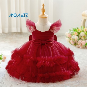 MQATZ Lo Último en <span class=keywords><strong>Ropa</strong></span> <span class=keywords><strong>de</strong></span> Bebé Vestido <span class=keywords><strong>de</strong></span> <span class=keywords><strong>Fiesta</strong></span> <span class=keywords><strong>de</strong></span> Cumpleaños o Graduación para Niñas Pequeñas con Volantes Rosados y Lazo Grande - Product Image 1