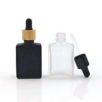 Botol minyak esensial kosmetik botol Mini kaca Macaron kosong 15ml botol sekrup persegi datar untuk minyak rambut