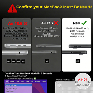 Custodia rigida trasparente in plastica <span class=keywords><strong>per</strong></span> <span class=keywords><strong>MacBook</strong></span> Neo 13 pollici 2026 con chip A18 <span class=keywords><strong>Pro</strong></span>, modello A3404 - Product Image 2