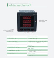 Ampèremètre numérique intelligent triphasé LED EastSong, personnalisable OEM, ES72-I3, classe 0.5, haute précision, MODBUS-RTU/RS-485, IP65