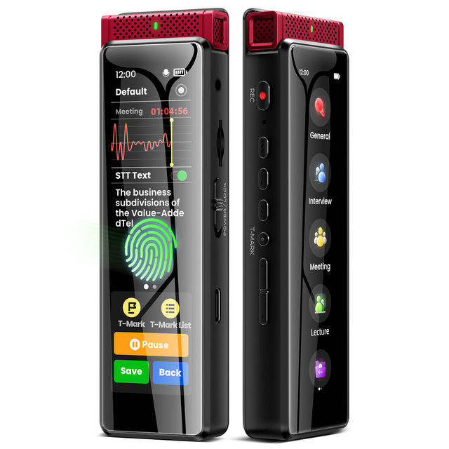 R1 Intelligent Digital Voice Recorder 8GB High-Speed Memory 98% Noise Canceling 20+ Languages Support Dual Microphone Recording